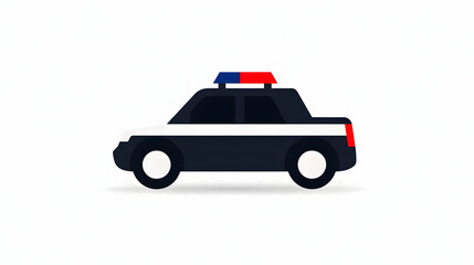 Fototapeta premium Minimalist Illustration of a Side View of a Police Car
