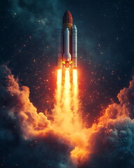 view of futuristic space rocket