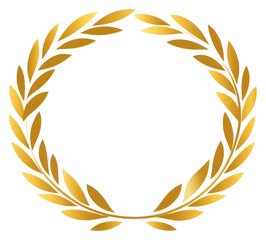 PNG Gold laurel wreath gold illustration vector.