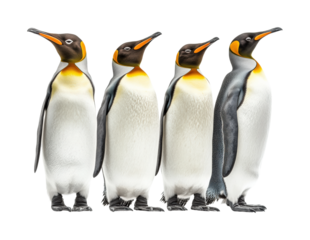 Penguin parade antarctica wildlife isolated on transparent background