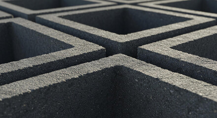 Interlocking Concrete Blocks Texture Abstract Gray Building Material Background