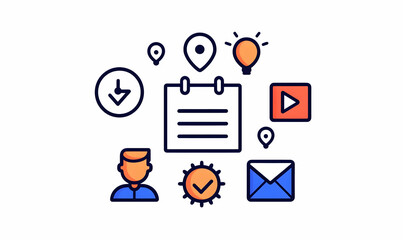 Colorful Icons Representing Modern Communication and Productivity Tools