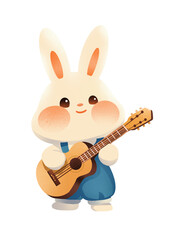 easter bunny with a guitar