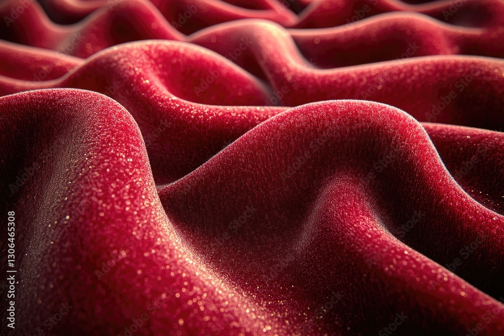 Poster A detailed shot of bright red fabric with a subtle texture and weave pattern