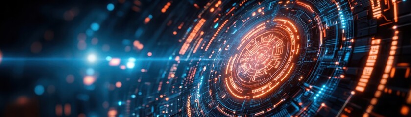 Obraz premium Bring to life a colossal energy shield, emanating celestial symbols and holographic patterns, guarding an advanced civilization Sci-fi hyper-realistic masterpiece