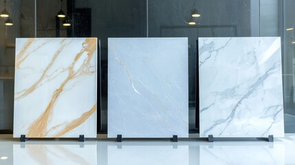 Elegant marble tile on black stand for home decor or display | minimalist interior design accent piece