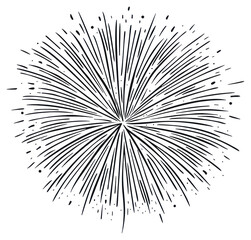 Obraz premium PNG Hand drawn of Firework fireworks drawing white.