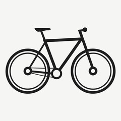 Fototapeta premium stylized bicycle icon, monochrome, simplified bike design, flat illustration