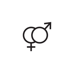 Vector sketch of a heterosexuality symbol. Hand drawn Mars and Venus
