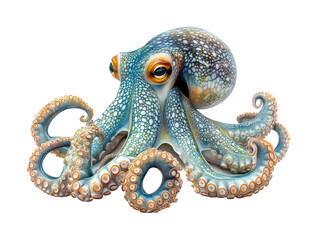 Obraz premium Exploring ocean life octopus in coral reef isolated on transparent background