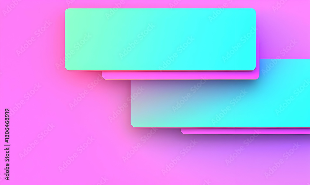 Poster gradient background with rectangular shapes in vibrant colors