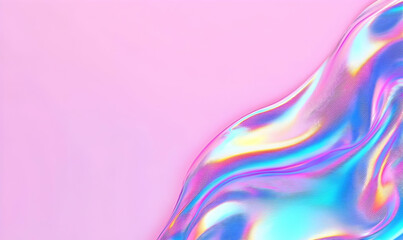 Obraz premium Colorful Abstract Waves on Soft Pink Background with Fluid Texture