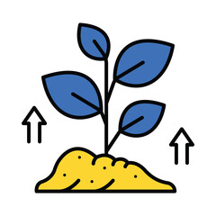 Growth Plant vector filled outline icon. EPS 10 file
