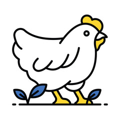Chicken vector filled outline icon. EPS 10 file
