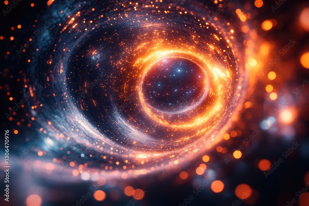 Aufkleber A close-up view of a spiral shape in a dark environment, suitable for use in illustrations and designs