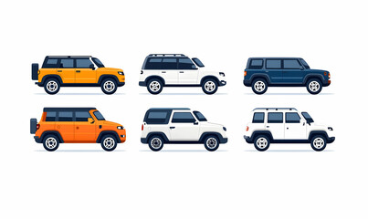 Fototapeta premium Colorful SUVs Collection with Various Designs and Styles