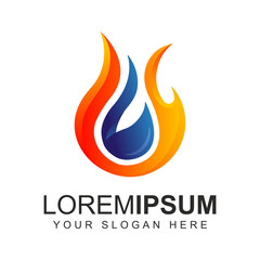 Dynamic Fire and Water Logo with Gradient Color Concept