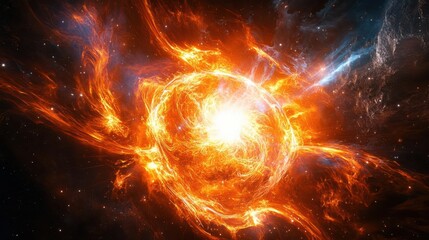 Obraz premium Summoning, A Colossal Celestial Nexus, Radiating Swirls of Luminescent Energy, An Enigmatic Cosmic Phenomenon, Captured in Hyper-realistic 3D Render