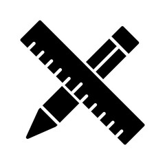 Pencil with Ruler Vector Icon