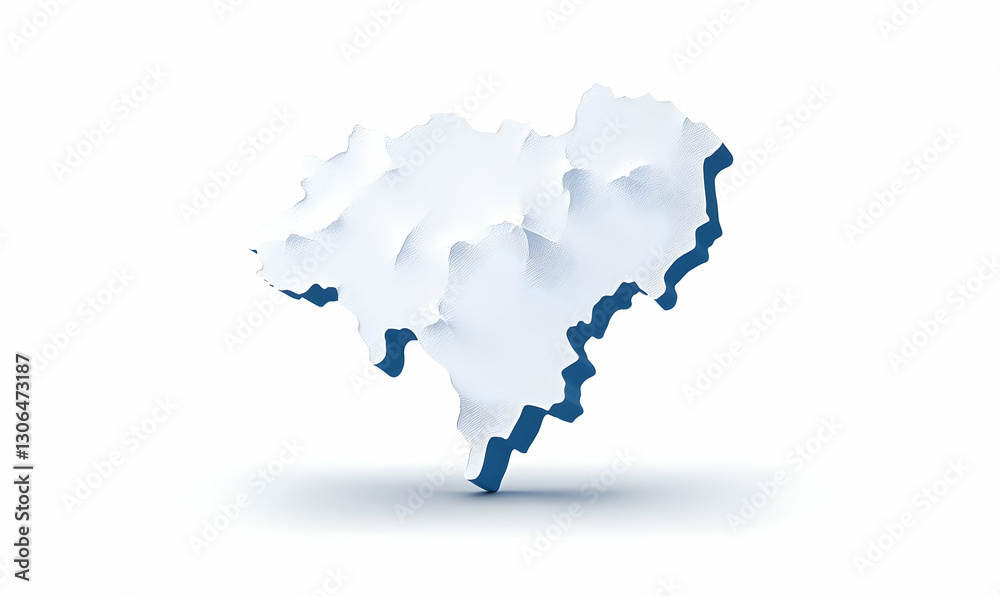 Poster abstract representation of a three-dimensional map shape design