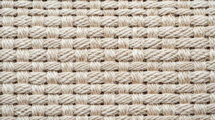 Close-up of Textured Natural Fiber Rug Weave Pattern Background