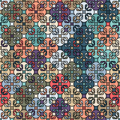 Seamless colorful ornament. Abstract pattern for clothing, textile embroidery and knitting. A background for textures, prints, wallpapers and an idea for creative design