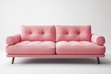 Fototapeta premium Plum room with sophisticated minimalism, featuring a black platform.