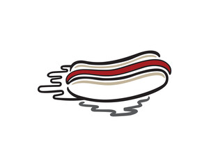 fast food delivery hotdog art style logo design template illustration inspiration