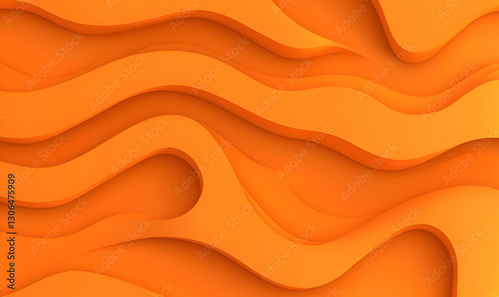 Poster dynamic orange wave patterns with depth and texture for design