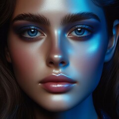Sapphire Toned Face A portrait emphasizing the natural beauty of