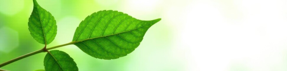 Obraz premium Focused green leaf isolated on white background, closeup, isolate, foliage