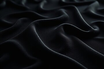 Fototapeta premium Black velvet, deep matte surface, subtle light reflection, reflection, surface