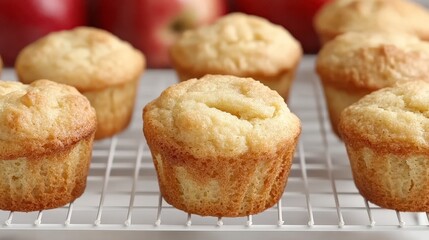 Cozy Kitchen Scene with Freshly Baked Apple Muffins