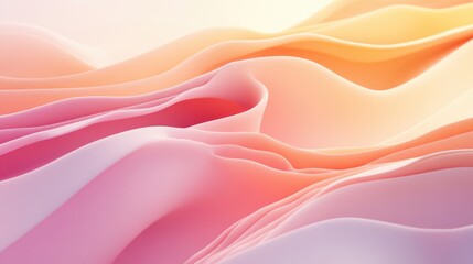 Abstract smooth layers of color gently form wavy shapes