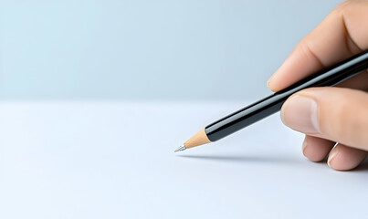 Hand Holding Pencil Over Blank Surface Ready for Creative Writing