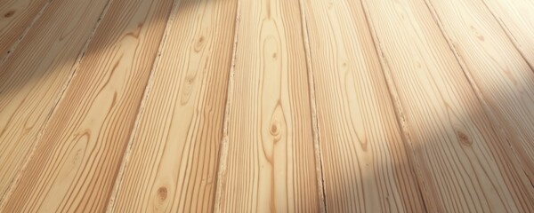 Wooden floor surface texture with natural pattern. Light wood grain. Hardwood plank background. Design element. Warm wooden boards with shadows for interior design, home decor.