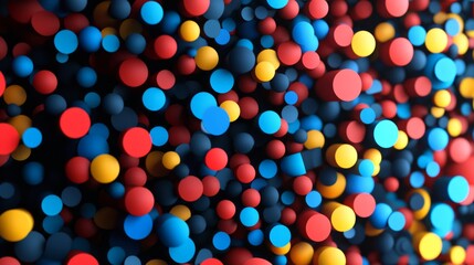 Naklejka premium Abstract shapes of varying colors and sizes arranged in an artistic pattern, dynamic and modern, ultra-detailed, 4k