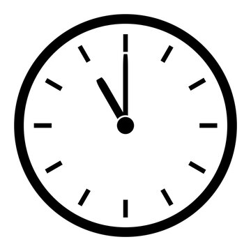 Uhr mit Uhrzeit Zeit zeigt 11 Uhr oder 23 Uhr