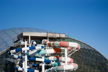 roof and  water slides