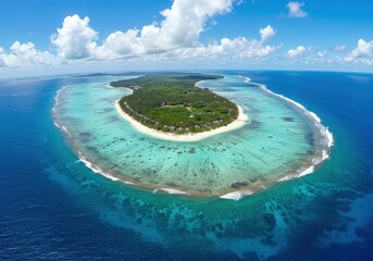Obraz premium Beach tropical island in the Caribbean Sea with clear turquoise water and beautiful beach views