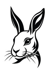 black and white rabbit vector