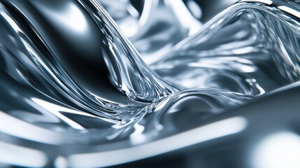 Liquid metallic waves flowing, abstract background, design element (1)