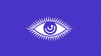 Fototapeta premium Artistic Eye Symbol on Vibrant Purple Background for Creativity