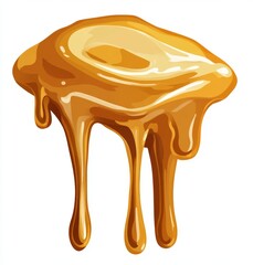 Dripping honey, isolated on white background
