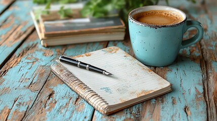 A cup of coffee with a diary, making plans for the future