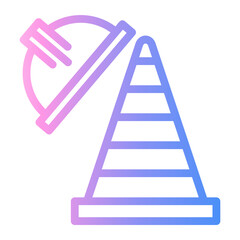 traffic cone Line Gradient Icon