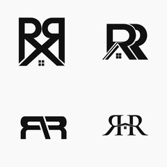RR Letter Initial Logo Design Template Vector Illustration, real estate Simple and Modern Logo Design.
