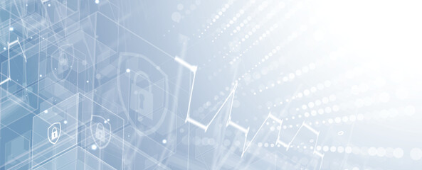 Cyber security background with lock protect your business