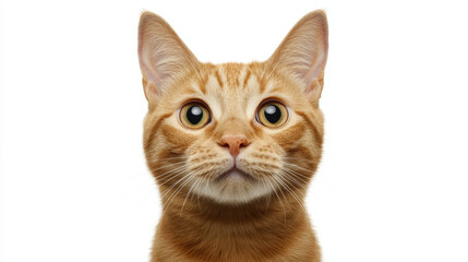 Curious tabby kitten with large expressive eyes peeking over a white surface, isolated on a clean background, ideal for pet lovers, advertising, and veterinary themes

