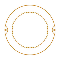 Minimalist Line Badge and Label, Round Logo Frame